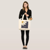 Personalized White Daisy Floral Design | Custom  ラージトートバッグ (正面(モデル))