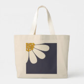 Personalized White Daisy Floral Design | Custom  ラージトートバッグ (裏面)