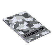 Personalized White Gray Camo Journal ノートブック (右側)