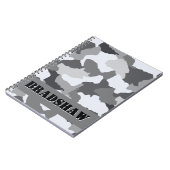 Personalized White Gray Camo Journal ノートブック (左側)