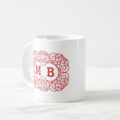 Personalized White red Women’s Elegant Custom Gift コーヒーマグカップ (正面左)