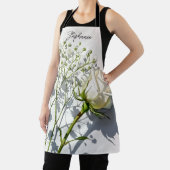 Personalized White Rose Baby's Breath エプロン (インサイチュ)