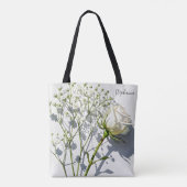 Personalized White Rose Floral Tote Bag トートバッグ (裏面)