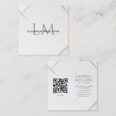 Personalized White Sparkle & Gold Accent Monogram  コーリングカード (正面/裏面)