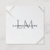 Personalized White Sparkle & Gold Accent Monogram  コーリングカード (正面)
