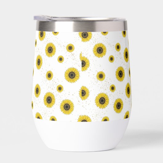 Personalized White Sunflower Pattern 11oz Cup (右面)