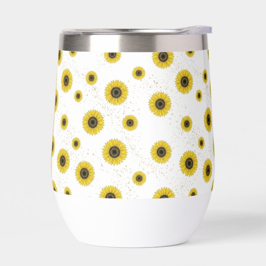 Personalized White Sunflower Pattern 11oz Cup (左面)