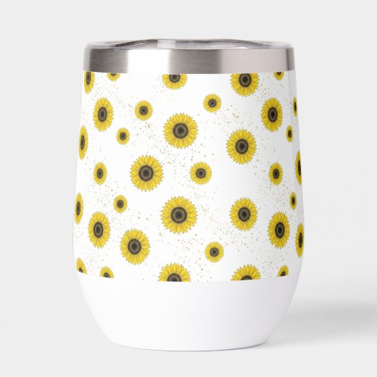 Personalized White Sunflower Pattern 11oz Cup (背面)
