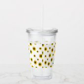 Personalized White Sunflower Pattern Acrylic Cup アクリルタンブラー (右)