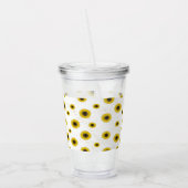 Personalized White Sunflower Pattern Acrylic Cup アクリルタンブラー (左)