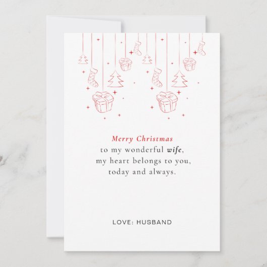 Personalized Wife Christmas Card シーズンカード (正面)