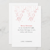 Personalized Wife Christmas Card シーズンカード (正面/裏面)