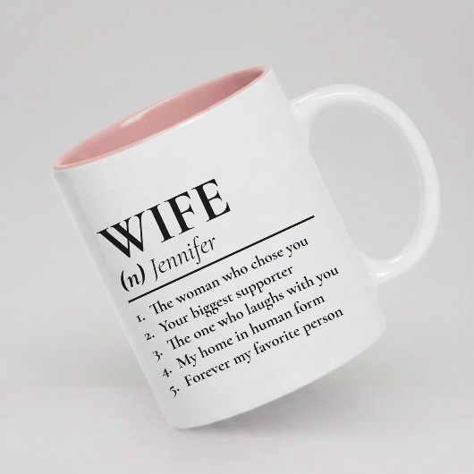 Personalized Wife Definition Mug Newlyweds Gift ツートーンマグカップ