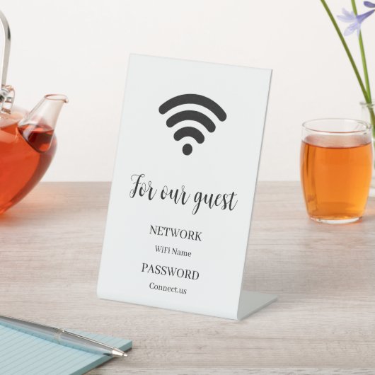 Personalized WiFi Password Display Pedestal Sign 台座サイン (インサイチュ)