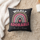 Personalized Wild One Boho Leopard Rainbow Throw  クッション (ブランケット)