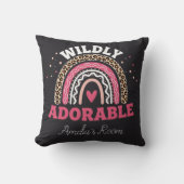 Personalized Wild One Boho Leopard Rainbow Throw  クッション (正面)
