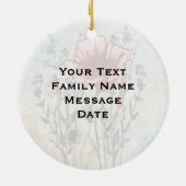 Personalized Wildflower Art Keepsake Ornament セラミックオーナメント (裏面)