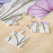Personalized Wildflower Botanical  ジグソーパズル (側面)