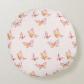 Personalized Wildflower & Butterfly Round Pillow ラウンドクッション (裏面)