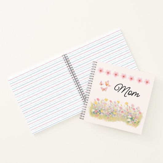 Personalized Wildflower Butterfly Spiral Notebook ノートブック (内部)