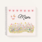 Personalized Wildflower Butterfly Spiral Notebook ノートブック (正面)