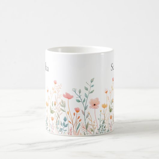 Personalized Wildflower Everyday コーヒーマグカップ (中央)