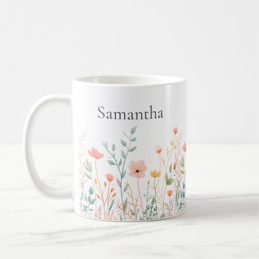 Personalized Wildflower Everyday コーヒーマグカップ (左)