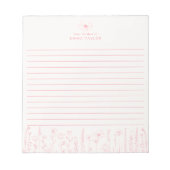 Personalized Wildflower Floral Desk Notepad ノートパッド (正面)