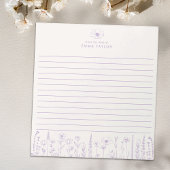 Personalized Wildflower Lavender Desk Notepad ノートパッド
