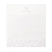 Personalized Wildflower Lavender Desk Notepad ノートパッド (正面)