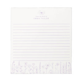 Personalized Wildflower Lavender Desk Notepad ノートパッド