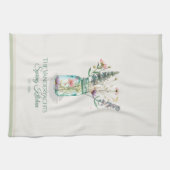 Personalized Wildflower Mason Jar Spring  キッチンタオル (横)