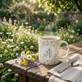 Personalized Wildflower Monogram Mug コーヒーマグカップ