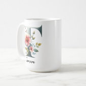 Personalized Wildflower Monogram Mug Gift for Mom コーヒーマグカップ (正面左)