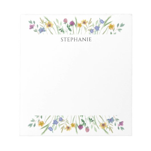 Personalized Wildflower Notepad ノートパッド (正面)