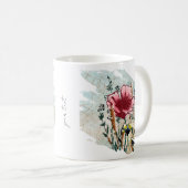 Personalized Wildflower Paint Splatter  コーヒーマグカップ (正面右)