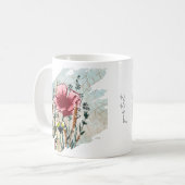 Personalized Wildflower Paint Splatter  コーヒーマグカップ (正面左)
