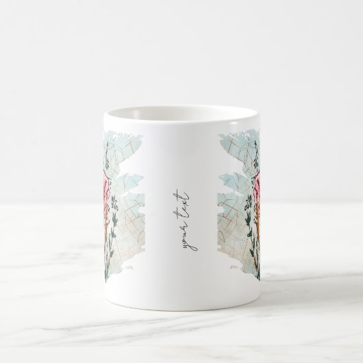 Personalized Wildflower Paint Splatter  コーヒーマグカップ (中央)