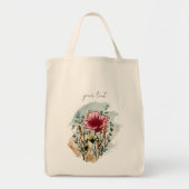 Personalized Wildflower Paint Splatter Tote Bag トートバッグ (正面)