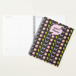 Personalized Wildflower Pattern Spiral Notebook Pl プランナー手帳