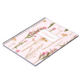 Personalized Wildflower Pink Spiral Notebook ノートブック (左側)