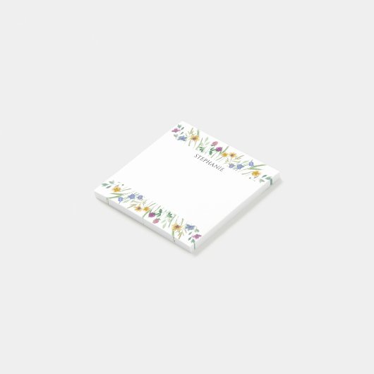 Personalized Wildflower Post-it Notes ポストイット (アングル)