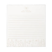 Personalized Wildflower Taupe Desk Notepad ノートパッド (正面)