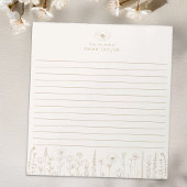 Personalized Wildflower Taupe Desk Notepad ノートパッド