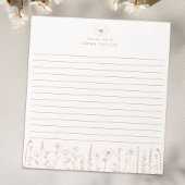 Personalized Wildflower Terracotta Desk Notepad ノートパッド