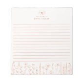 Personalized Wildflower Terracotta Desk Notepad ノートパッド (正面)
