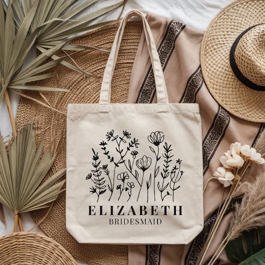Personalized Wildflower Tote Bag Bridesmaid Gift トートバッグ