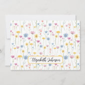 Personalized Wildflowers Floral Note Card ノートカード (正面)