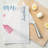 Personalized Will Cook for Cocktails Funny Elegant キッチンタオル (四つ折り)