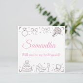 Personalized Will You Be My Bridesmaid Card  招待状 (スタンド正面)